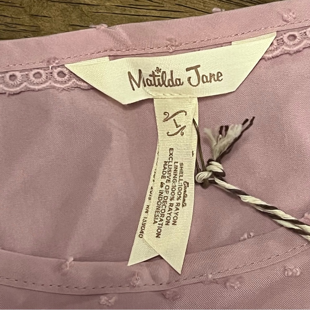 NWT Matilda Jane Turn On The Charm Dress Size L Mauve Pink Purple Boho - Picture 7 of 14